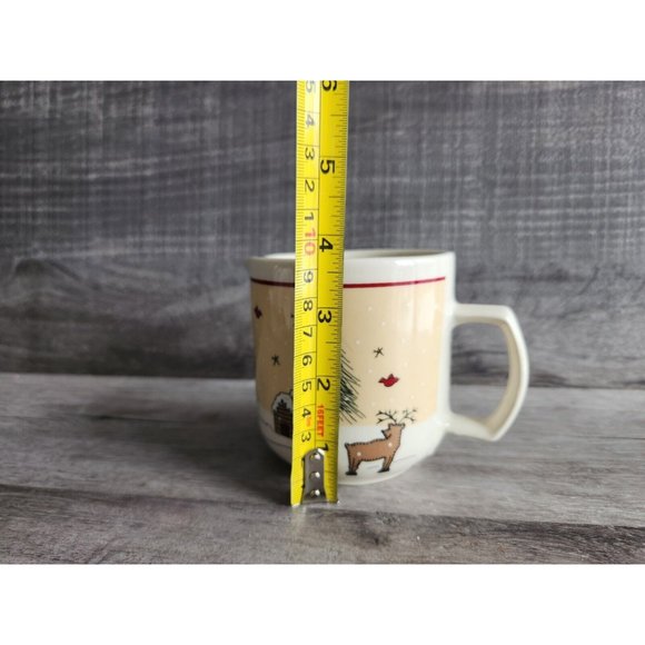 Meiwa Ginger Creek Christmas Winter Time Cozy Mug With Bear And Reindeer - Picture 4 of 5